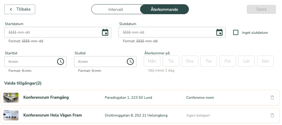 Skapa ny accessgrupp – namn, beskrivning och giltighet
